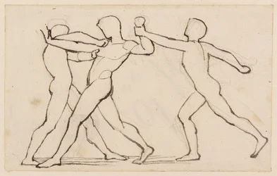 Un Groupe de Trois Figures de Lutte